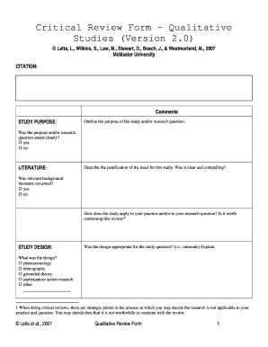 Fillable Online Qualitative review form version 2 LettsL.doc Fax Email ...