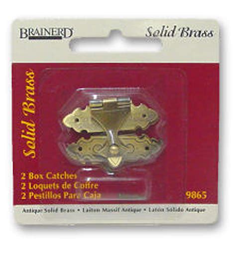 (12 Pack) Small Box Catch or Clasp 1-3/4 x 1-3/8" Antique Brass