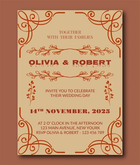 Floral wedding card template | Premium Vector