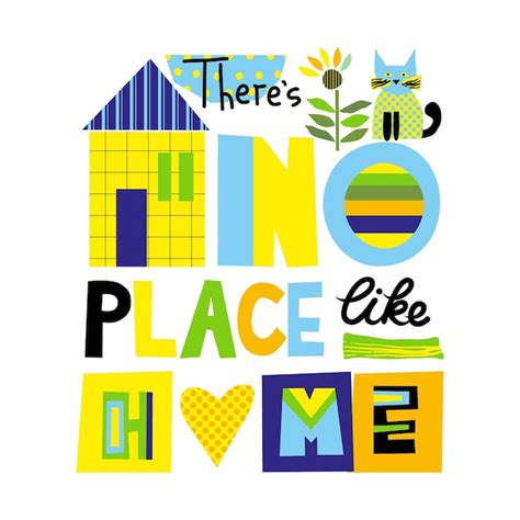 There is no place like home collage lettering art lettering poster cut ...