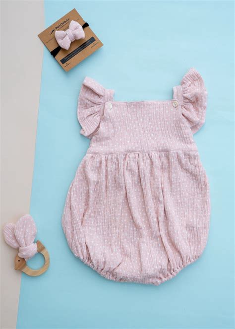 Organic Cotton Baby Romper for Girls - Pink Heart – PureCloth.Co