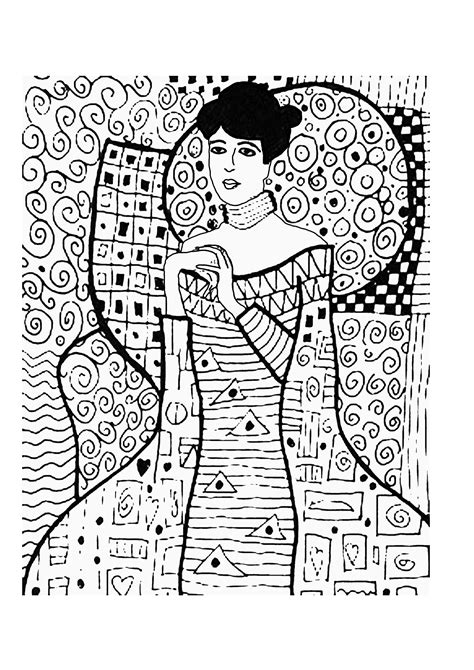 Retrato de Adele Bloch Bauer. Klimt | Disegni da colorare astratti, Arte di bambino, Lezioni di arte