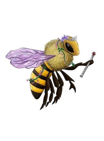 Queen bee with crown and scepter | Premium PSD