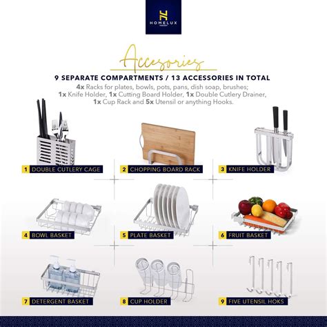 Buy Homelux Theory Over The Sink Dish Drying Rack PREMIUM STAINLESS ...