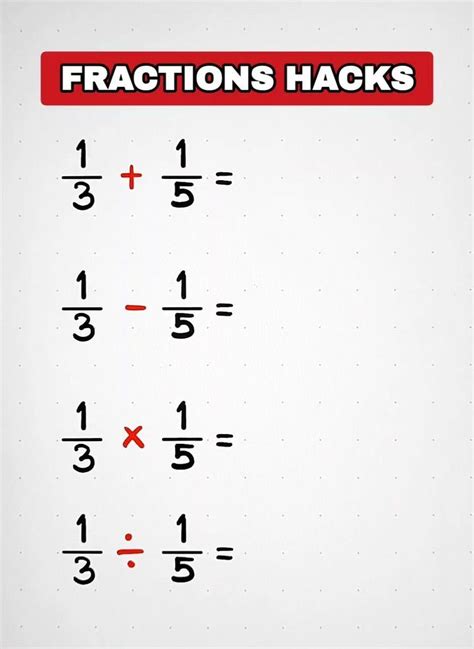 Fractions Math Tricks 的图像结果