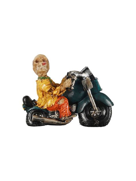 Buy | Yellow & Orange Human Skull Ashtray Figurine Showpiece | Tied Ribbons