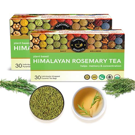 TEACURRY Himalayan Rosemary Tea (2 Month Pack | 60 Tea Bags) - Helps ...