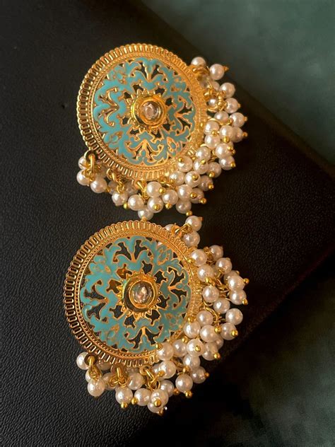 Meenakari Round Light weight Beaded Partywear Earring – Prettiq