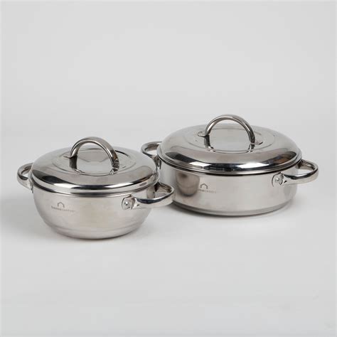 Buy Chef Pro Silver Solid Stainless Steel Casserole With Lid Serving ...