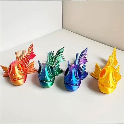 Custom 3D Printed Movable Fish Skeleton Toy For Marine Lovers ...