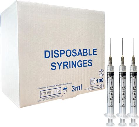Amazon.com: Elimedical Veterinary Syringe with Needle, Luer Lock 3cc ...