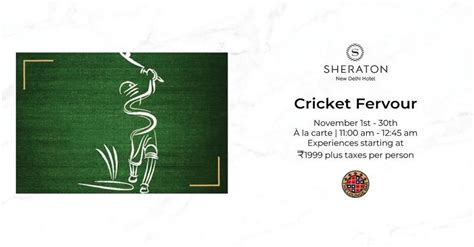 Cricket Fervour, Sheraton New Delhi, 30 November to 1 December | AllEvents