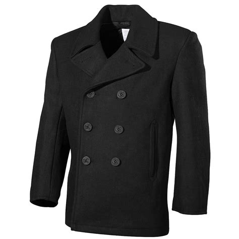 MFH US Pea Coat Mens Reefer Jacket Military Wool Navy Warm Marine Army ...