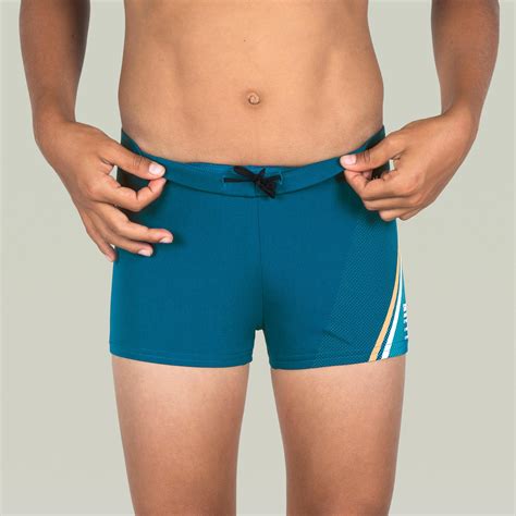 Boys’ Swimming Trunks - Fitib - Line Blue / Beige NABAIJI | Decathlon