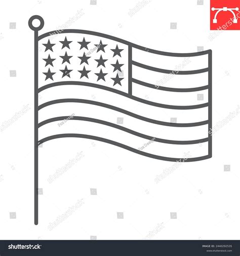 Usa Flag Line Icon Election Politician Stock Vector (Royalty Free ...