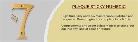 eSplanade 4" Brass House Hotel Door Number Plaque Sticky Numeric ...