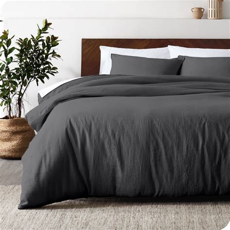 Amazon.com: JIYUAN 100% Washed Cotton Duvet Cover Set Comfy Simple ...