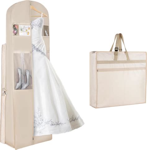 Amazon.com: KEEGH Wedding Dress Garment Bag, 72” Tri-fold Bridal Dress Bags for Gowns, With ...