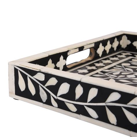 Decorative Trays Alhambra Negra Pattern Bone & Resin Inlay Collection ...