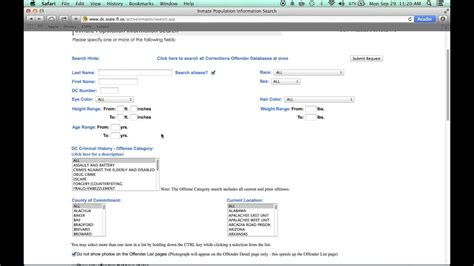 Florida Department of Corrections (DOC) Inmate Search - YouTube