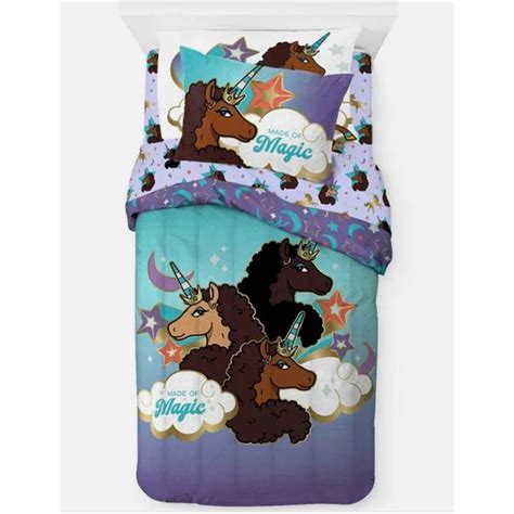 Afro Unicorn Kids 5-Piece Twin Comforter Set – Shop With BET