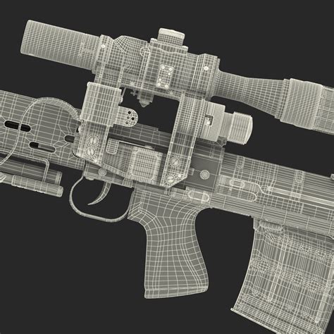 3D Bullpup Sniper Rifle Dragunov SVU model | 3D Molier International
