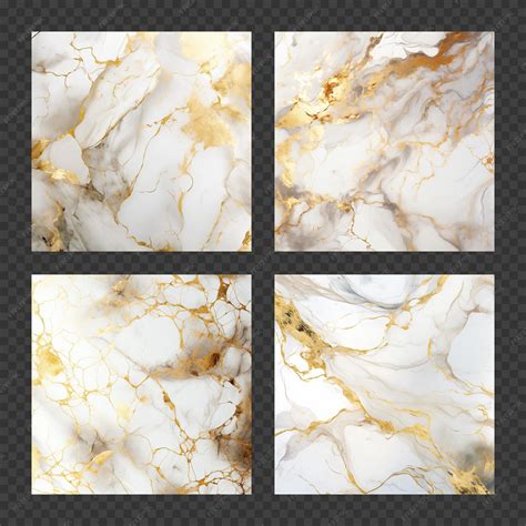 Premium PSD | Marble texture set isolated on transparent background