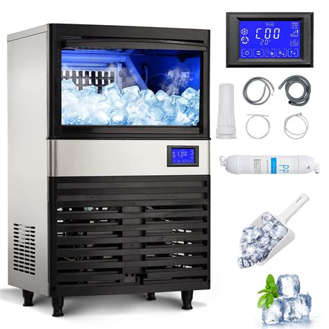 EastVita Multi-style Commercial Ice Maker Machine, with Storage Bin, Clear Ice Cubes, Counter ...