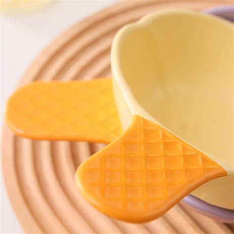 Set Of 4 Ceramic Ice Cream Bowls 400ml Online - Premium Bowl with ...