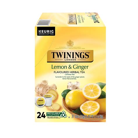 Twinings Lemon & Ginger Herbal Tea, Keurig® K-Cup® Pods, 24/Box ...
