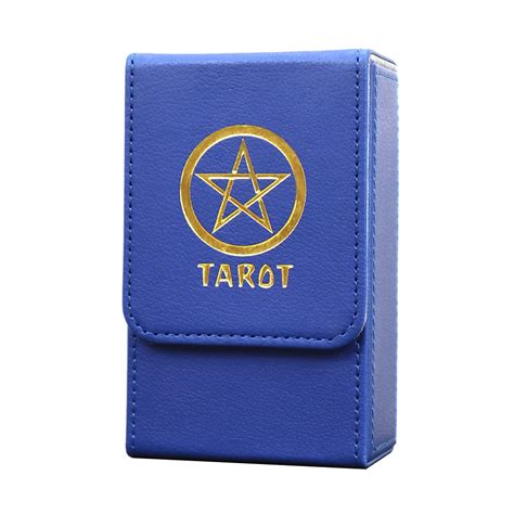 80 Cards Capacity Tarot Cards Storage Box PU Leather Oracle Organizer ...