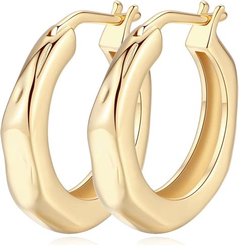 Amazon.com: 14K Gold Hoop Earring for Women Gold Earrings Hoops 14 ...