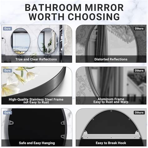 Clavie 24-in W x 36-in H Oval Brushed Silver Framed Wall Mirror LS ...