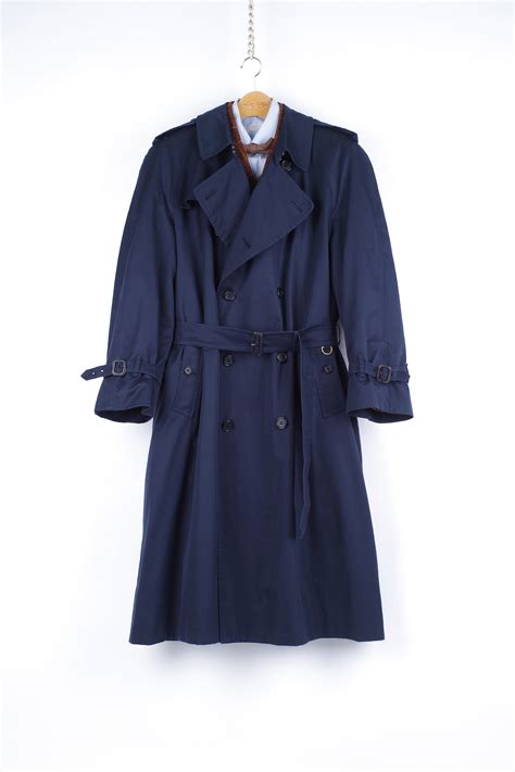 Navy burberry trench coat online