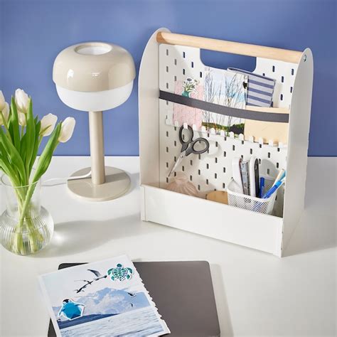 VATTENKAR desk organiser, white, 33x21x43 cm (13x8 ¼x17") - IKEA