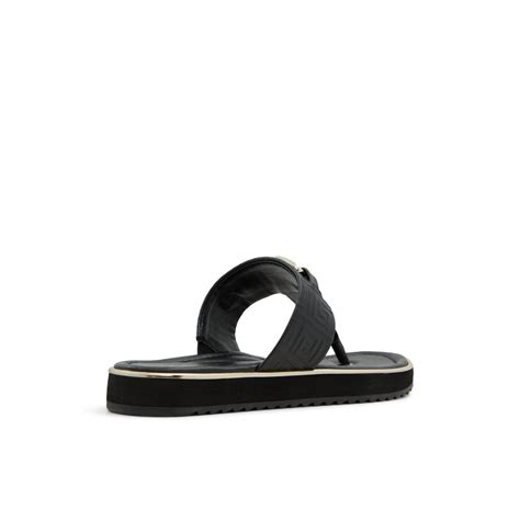Buy Aldo Women Black T-Strap Flat Sandals Online