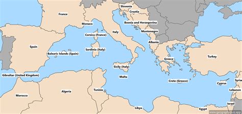 Maps of Mediterranean - Countries | 🌎 Geographyquiz.app
