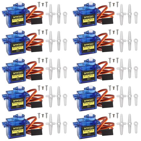 Buy 10 Pcs SG90 9G Micro Servo Metal Geared Motor Kit for RC Robot Arm ...