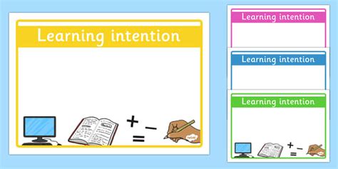 👉 Editable 'Learning Intention' Display Signs - Learning intention