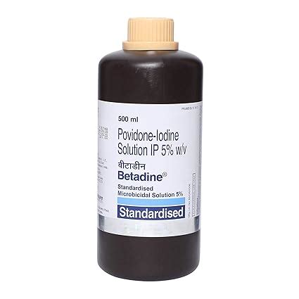 Betadine 5% w/v - Bottle of 500 ml Standardised Microbial Solution ...