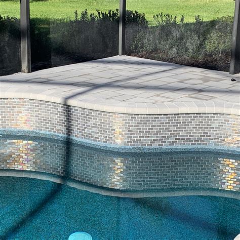 Grey 1" x 2" Mosaic Tile | VIDILLUGREY12 | Aquatica Glass Pool Tile ...