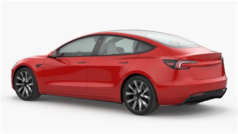 Tesla Model 3 2024 Red 3D | 3D Molier International