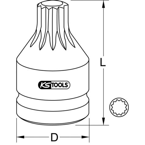 Kraft-Bit-Stecknuss für Vielzahn(XZN®)-Schrauben, kurz | Stecknuss ...