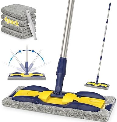 18" Conliwell Professional Microfiber Mop, 4 Reusable Washable Mop Pads ...