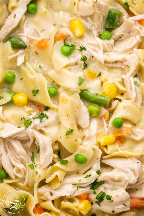 Simple crockpot chicken and noodles little sunny kitchen – Artofit