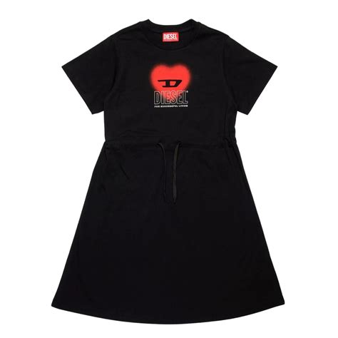 Diesel – Girls Black Heart Graphic-Print Dress – Little Tags Luxury