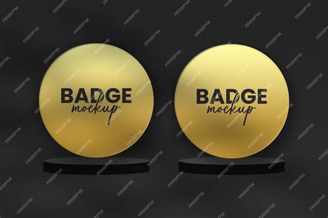 Circular badge mockup design | Premium PSD