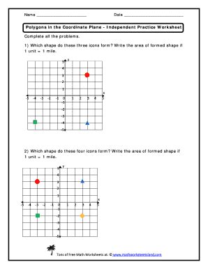 Polygons in the Coordinate Plane Worksheet - Blank Fillable Template ...