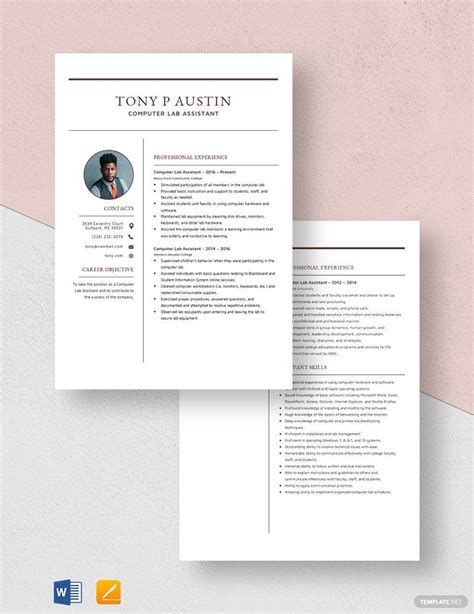 Image result for Computer Lab Assistant Resume