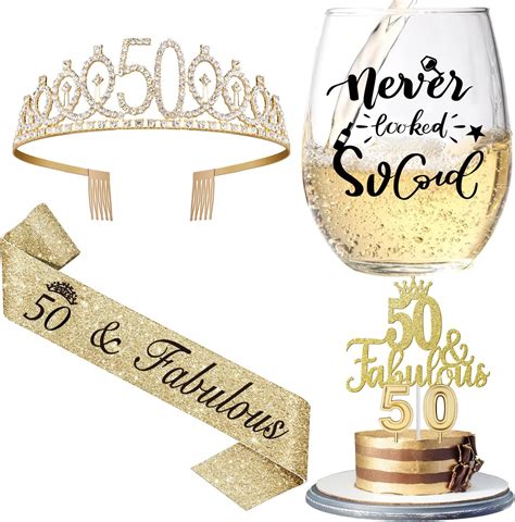 Amazon.com: Juesly 50th Birthday Gifts for Women with 15oz Wine Glass ...